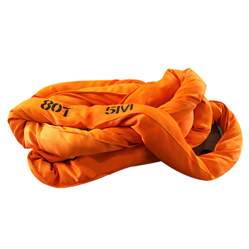 五噸圓形吊裝帶加裝保護(hù)套的硬